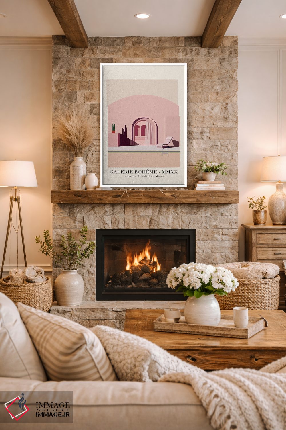 تابلو مینیمال گرگ و میش مراکشی اثر فلاور لاو چایلد - D1W