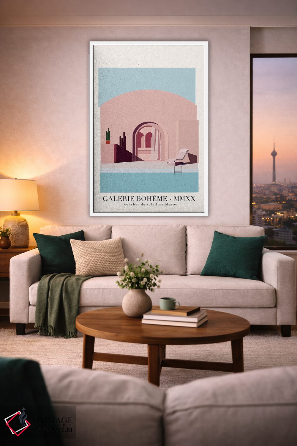 تابلو مینیمال غروب مراکشی اثر فلاور لاو چایلد - D1W