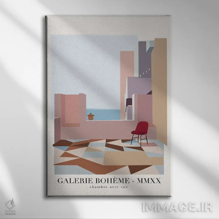 تابلو مدرن اتاق با چشم انداز اثر فلاور لاو چایلد - نمای روبهرو روی دیوار