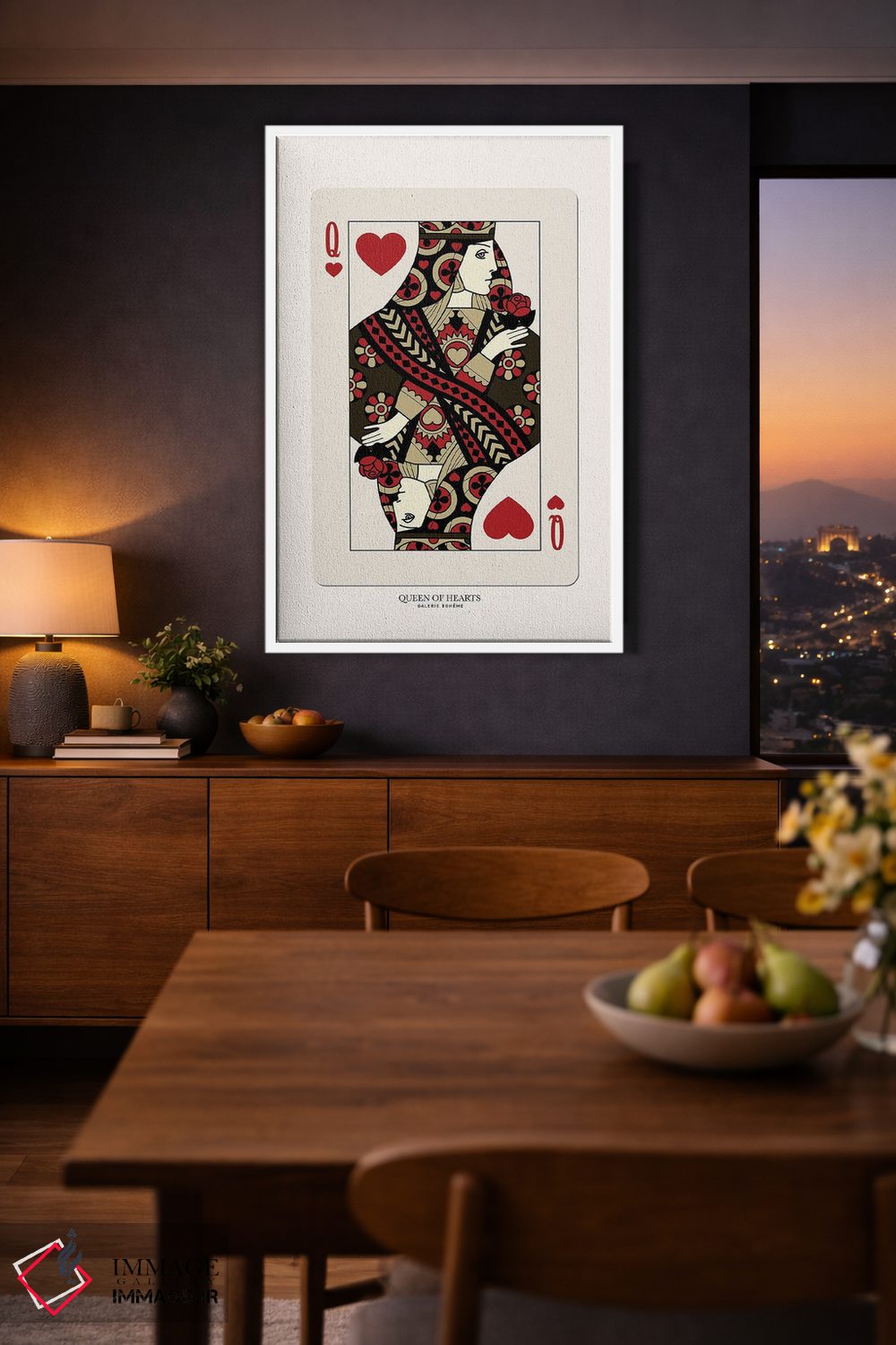 تابلو مدرن ملکه قلب ها اثر فلاور لاو چایلد - D2W