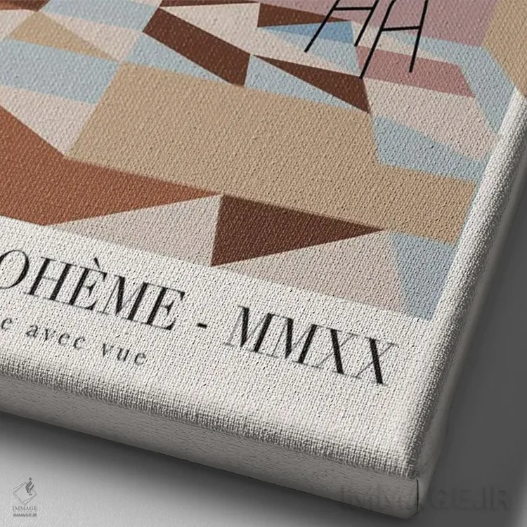 تابلو مدرن اتاق با چشم انداز اثر فلاور لاو چایلد - نمای نزدیک بافت بوم