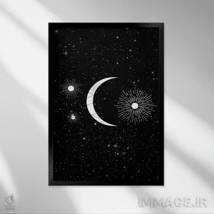 تابلو مدرن چرخه های مقدس اثر فلاور لاو چایلد - نمای قابدار مشکی