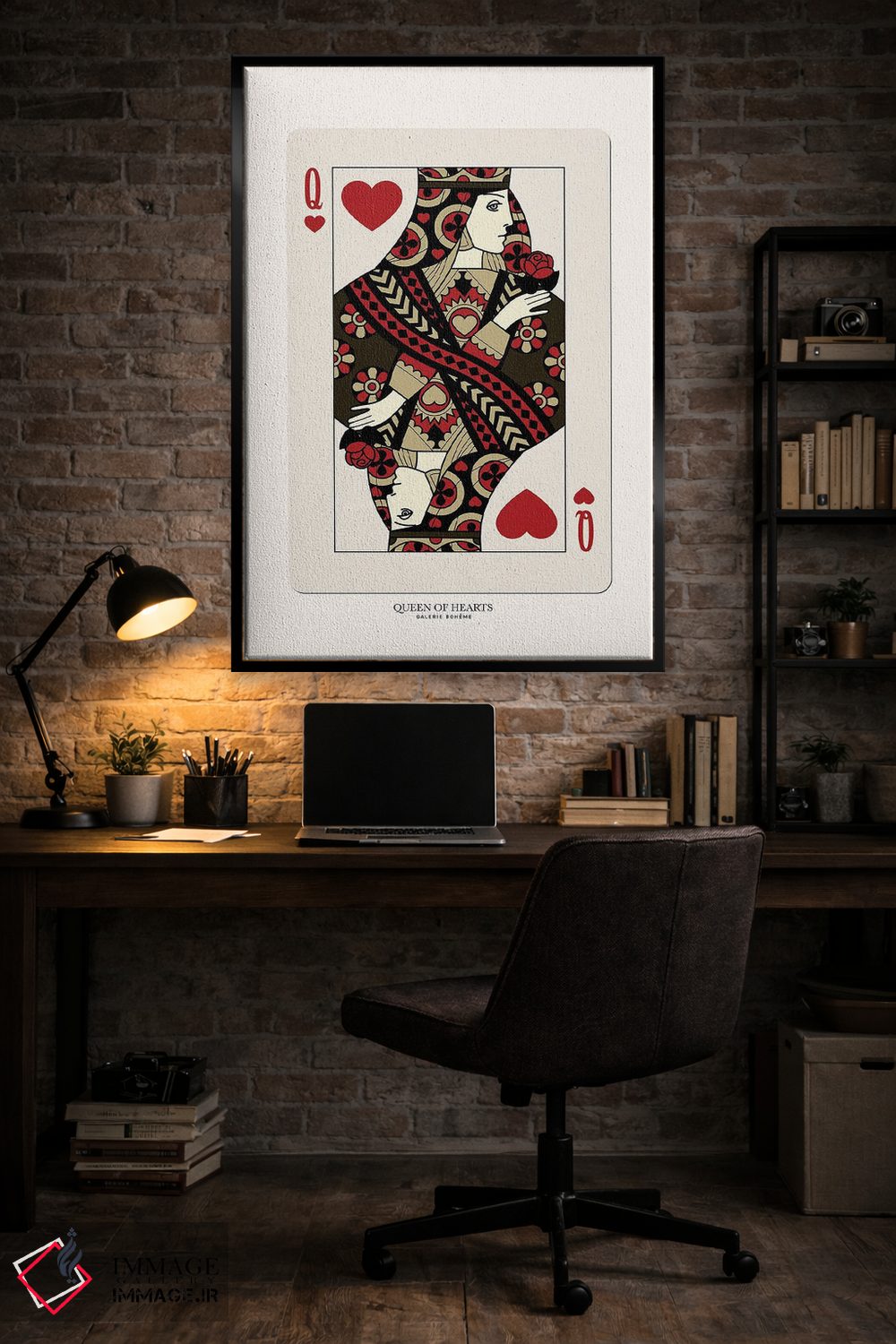 تابلو مدرن ملکه قلب ها اثر فلاور لاو چایلد - D6B