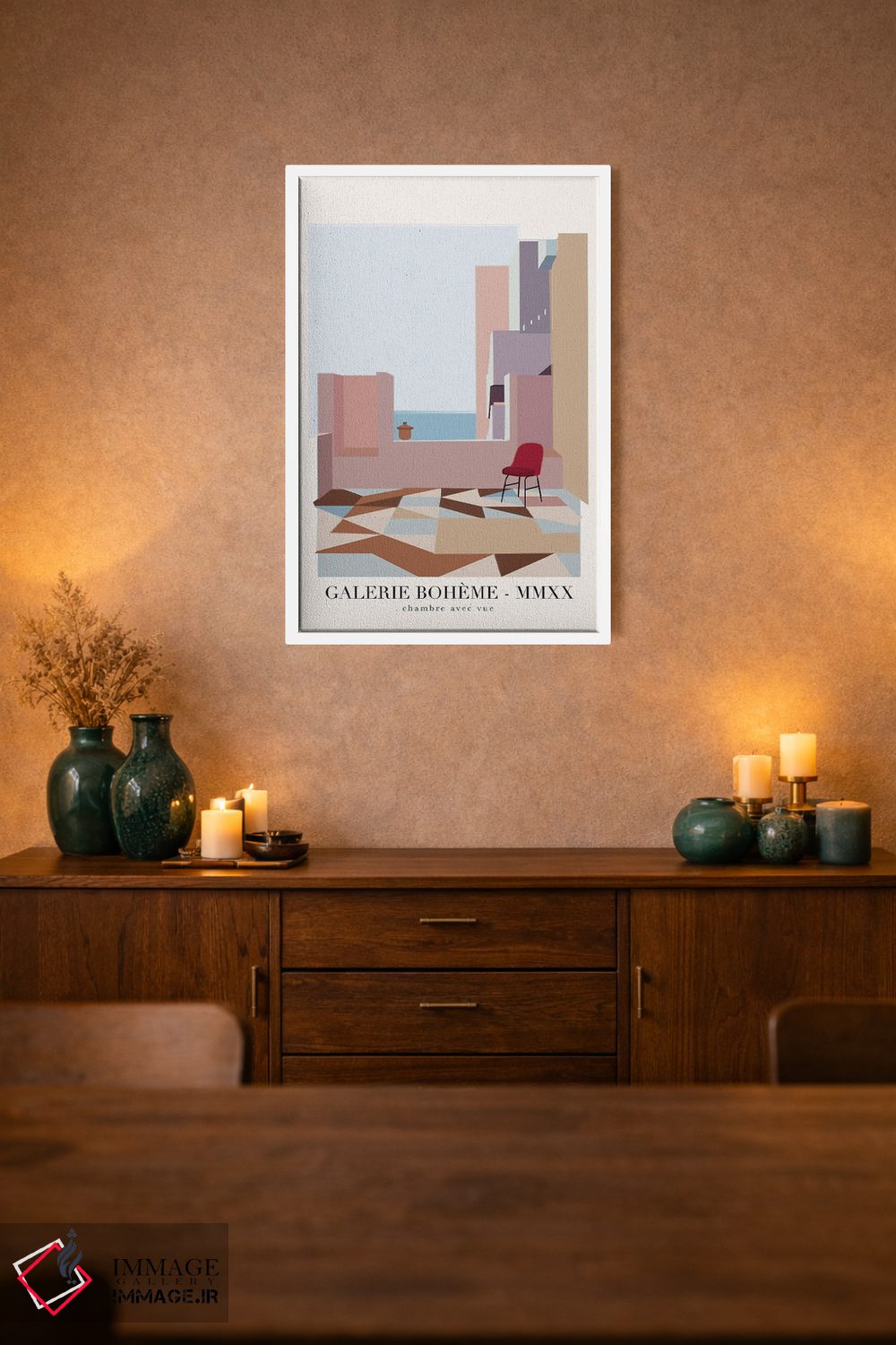 تابلو مدرن اتاق با چشم انداز اثر فلاور لاو چایلد - D1W