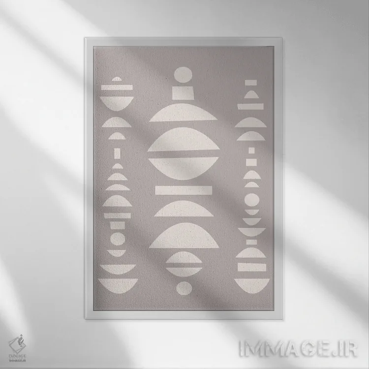 تابلو مینیمال خوش فرم اثر فلاور لاو چایلد - نمای قابدار سفید