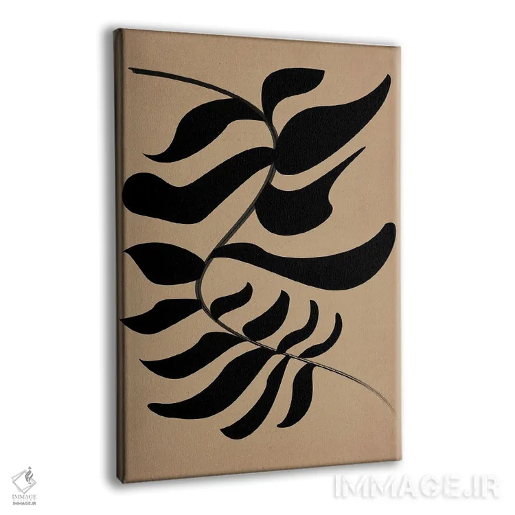 تابلو مینیمال شکوفه زده مشکی اثر فلاور لاو چایلد - نمای پرسپکتیو محصول