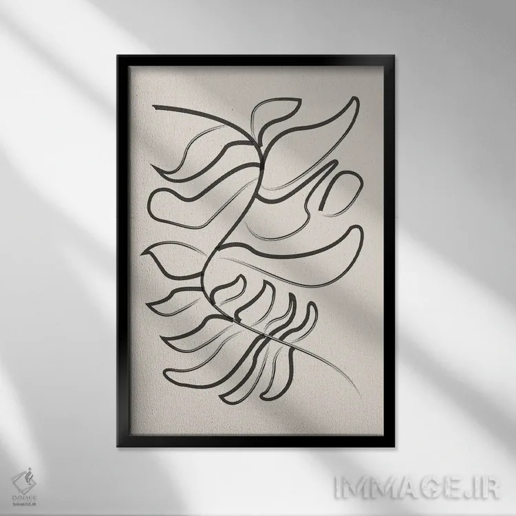 تابلو مینیمال شکوفه زده اثر فلاور لاو چایلد - نمای قابدار مشکی