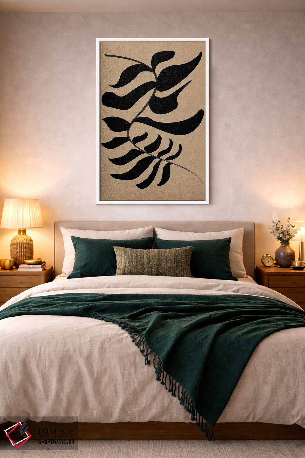 تابلو مینیمال شکوفه زده مشکی اثر فلاور لاو چایلد - D2W