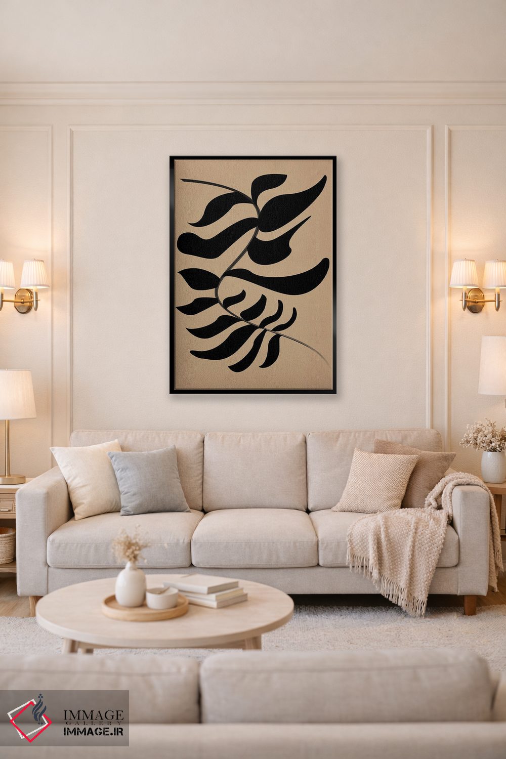 تابلو مینیمال شکوفه زده مشکی اثر فلاور لاو چایلد - D5B