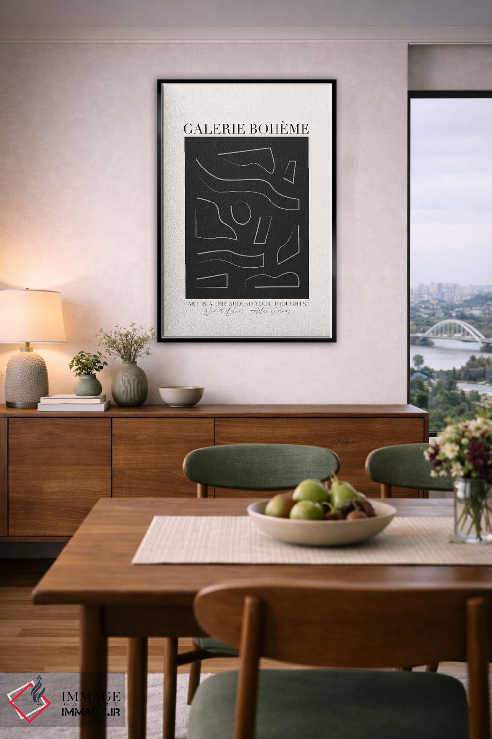 تابلو مینیمال آزتک مشکی اثر فلاور لاو چایلد - D6B