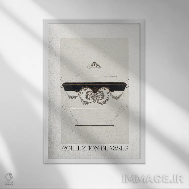 تابلو مینیمال مجموعه گلدان ها اثر فلاور لاو چایلد - نمای قابدار سفید