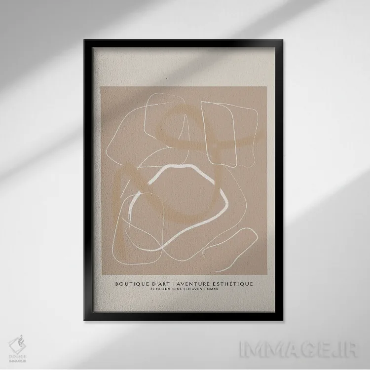 تابلو مینیمال بوتیک ۱ اثر فلاور لاو چایلد - نمای قابدار مشکی