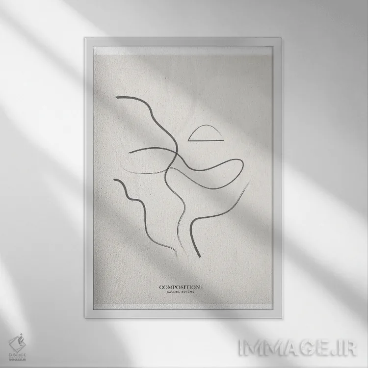 تابلو مینیمال ترکیب ۱ اثر فلاور لاو چایلد - نمای قابدار سفید