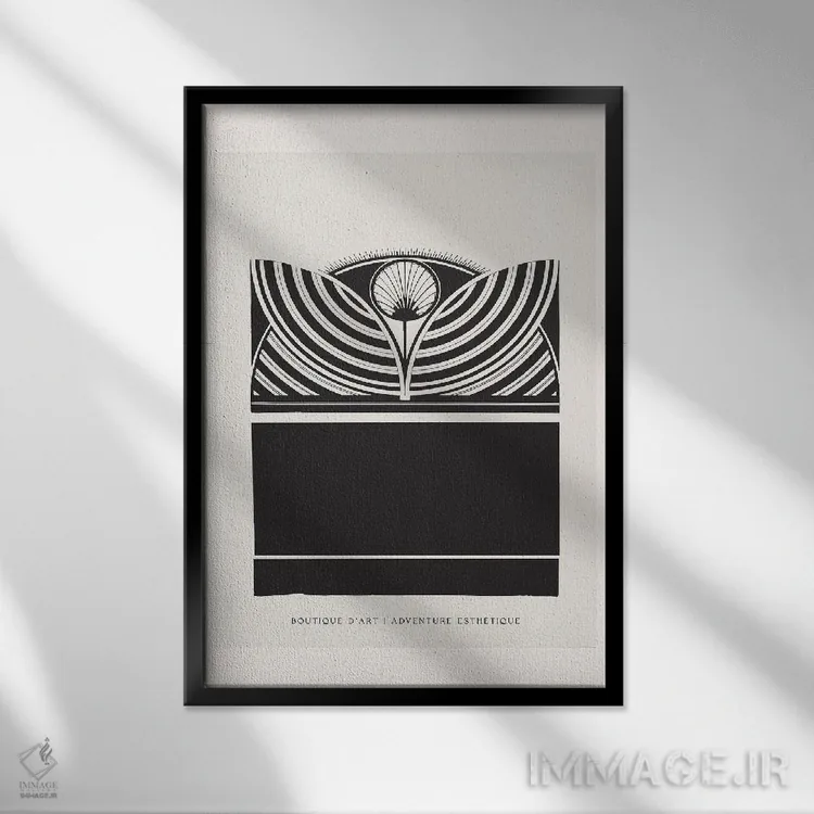 تابلو مینیمال طرح گل زیبایی شناسی اثر فلاور لاو چایلد - نمای قابدار مشکی