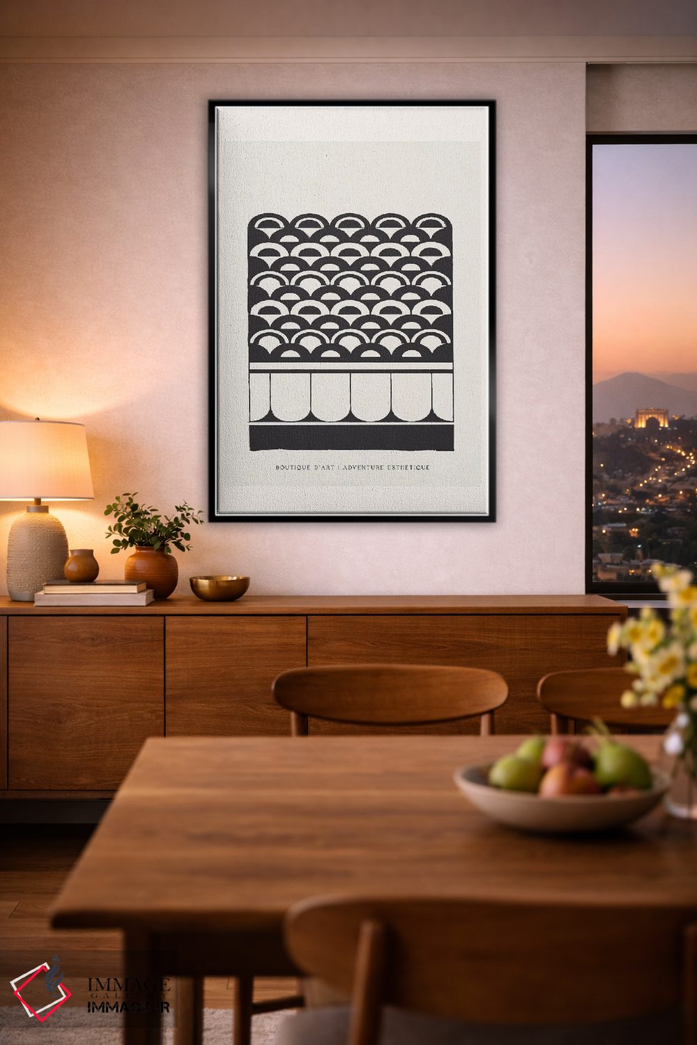 تابلو مینیمال قوس زیبایی شناسی اثر فلاور لاو چایلد - D3B