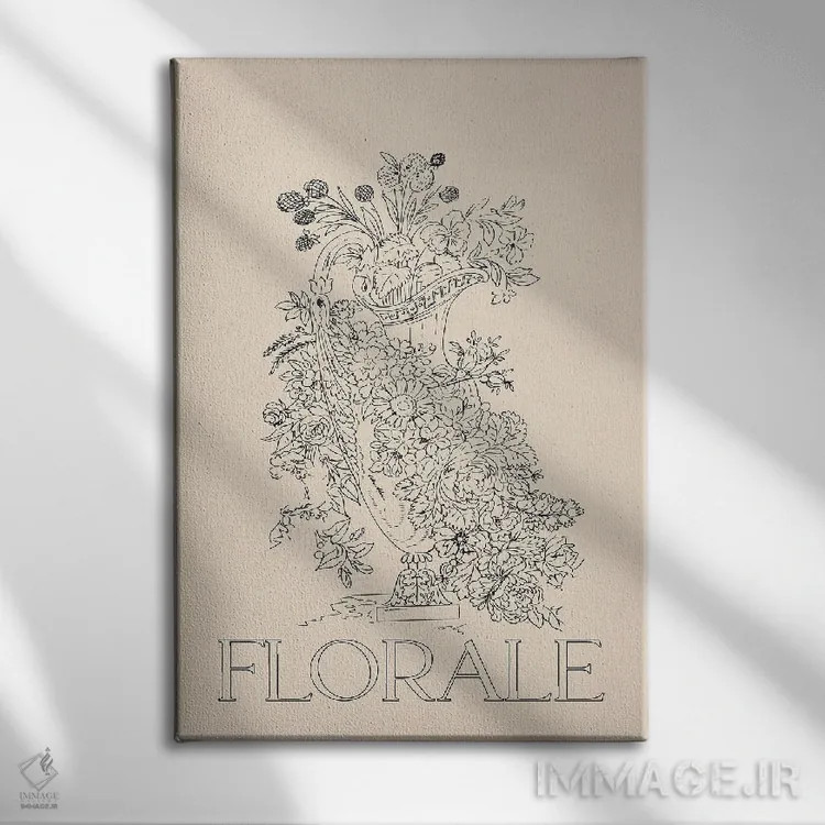 تابلو مینیمال گلنما اثر فلاور لاو چایلد - نمای روبهرو روی دیوار