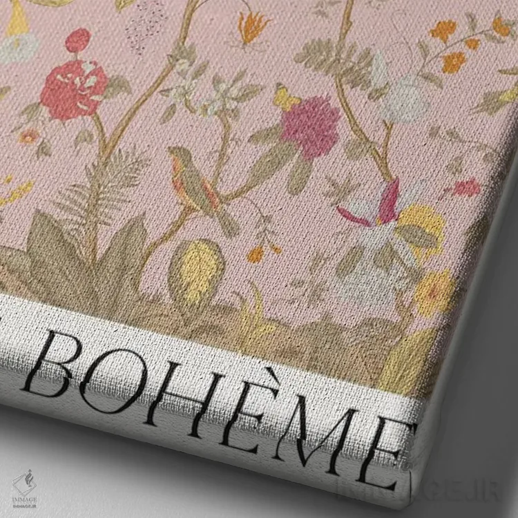 تابلو مدرن دیوار گل پاییزی اثر فلاور لاو چایلد - نمای نزدیک بافت بوم