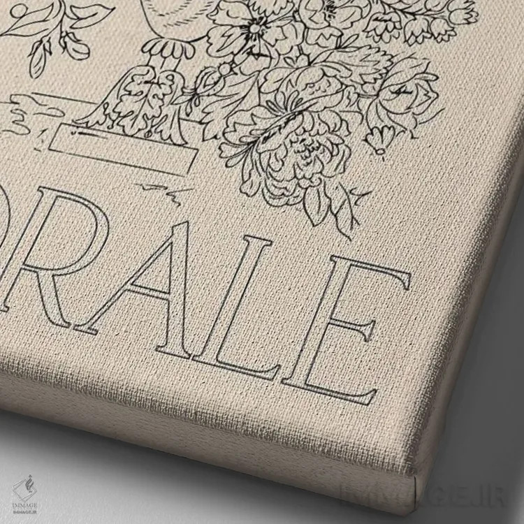 تابلو مینیمال گلنما اثر فلاور لاو چایلد - نمای نزدیک بافت بوم