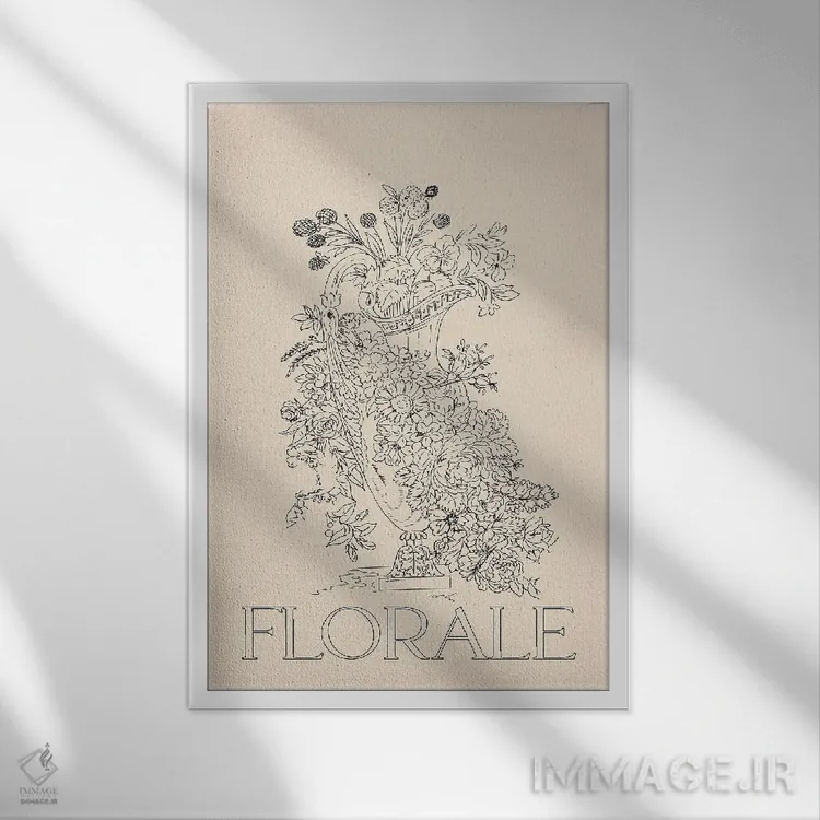 تابلو مینیمال گلنما اثر فلاور لاو چایلد - نمای قابدار سفید