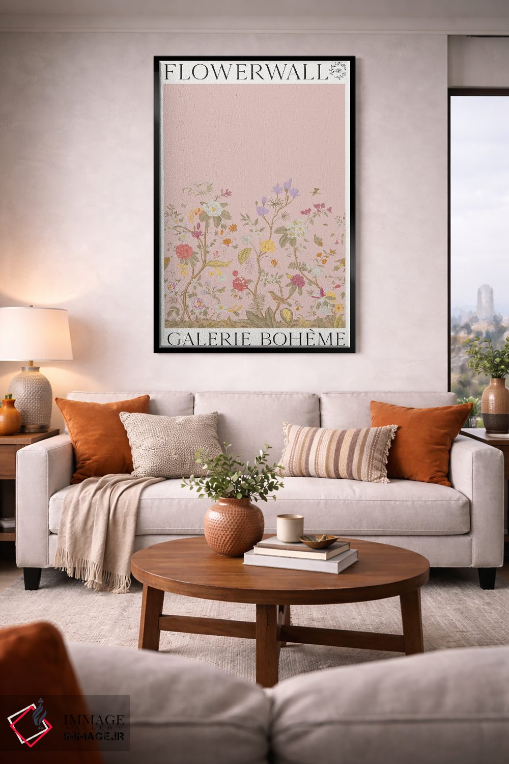 تابلو مدرن دیوار گل پاییزی اثر فلاور لاو چایلد - D2B