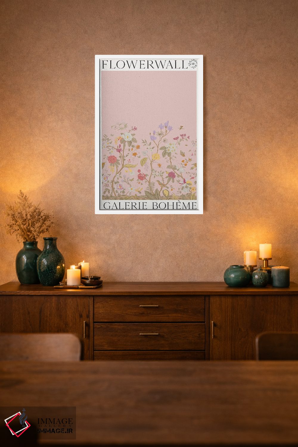 تابلو مدرن دیوار گل پاییزی اثر فلاور لاو چایلد - D1W