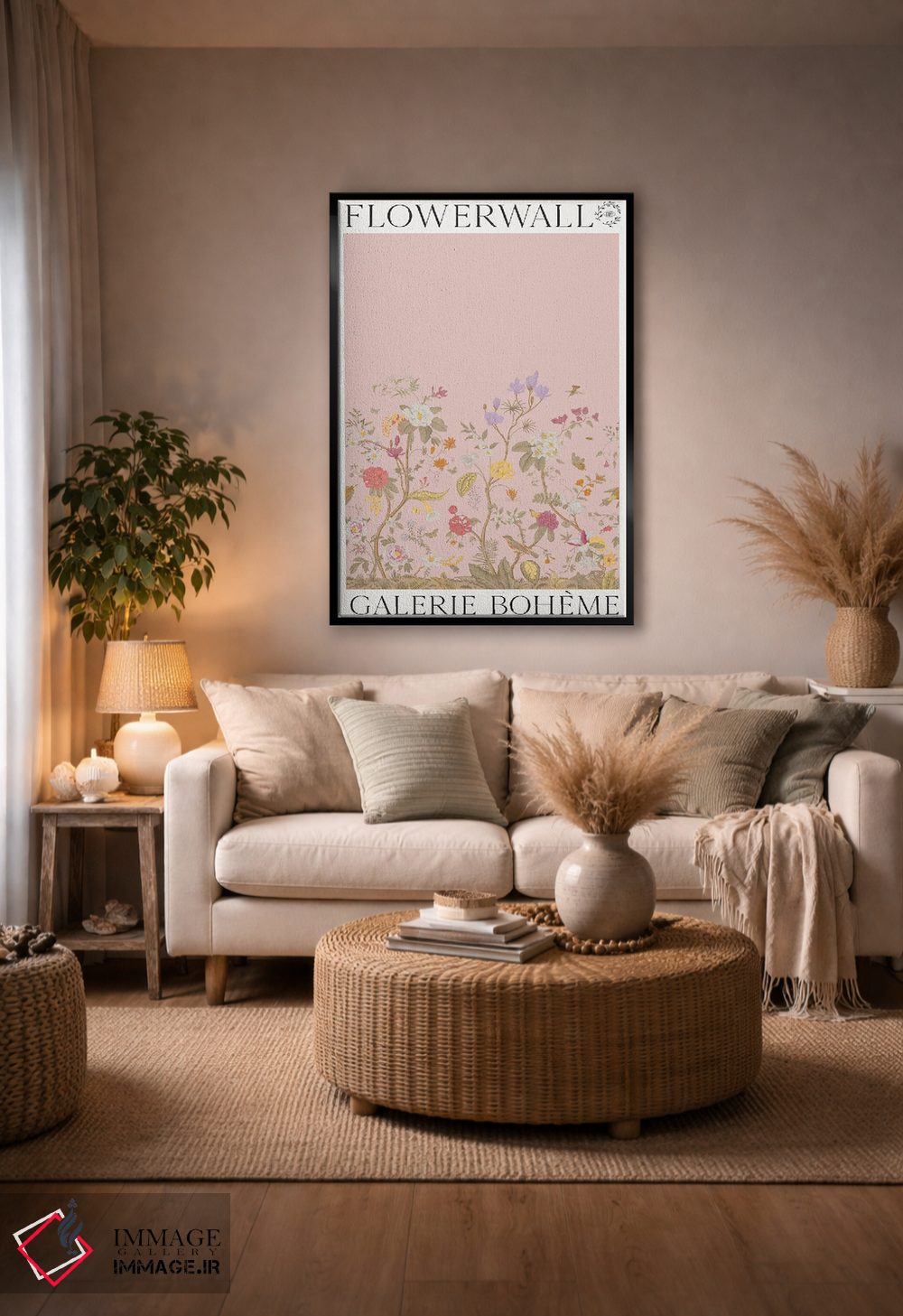 تابلو مدرن دیوار گل پاییزی اثر فلاور لاو چایلد - D5B