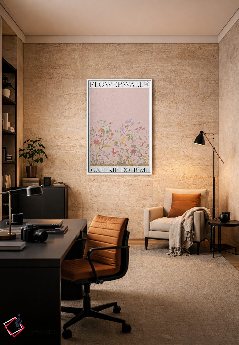 تابلو مدرن دیوار گل پاییزی اثر فلاور لاو چایلد - D6W