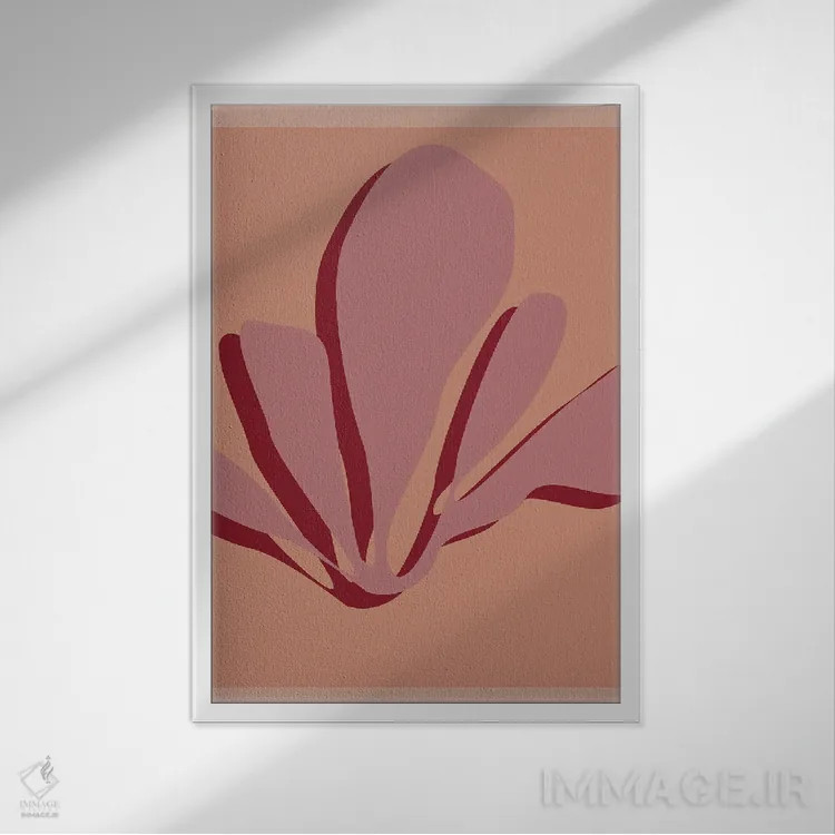 تابلو مینیمال شکوفایی اثر فلاور لاو چایلد - نمای قابدار سفید