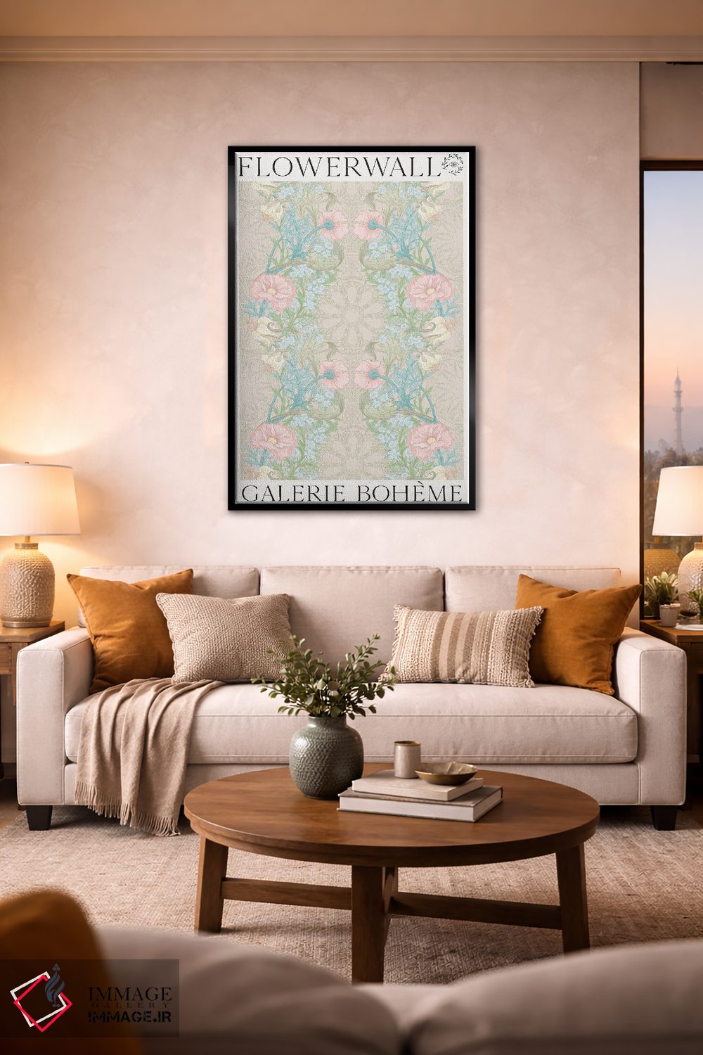 تابلو مدرن دیوار گل تابستانی اثر فلاور لاو چایلد - D1B