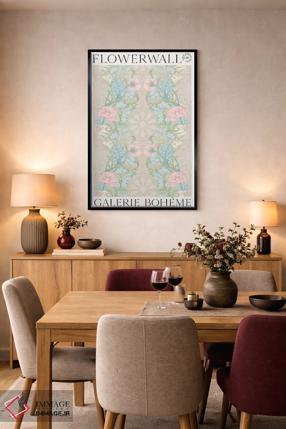 تابلو مدرن دیوار گل تابستانی اثر فلاور لاو چایلد - D4B