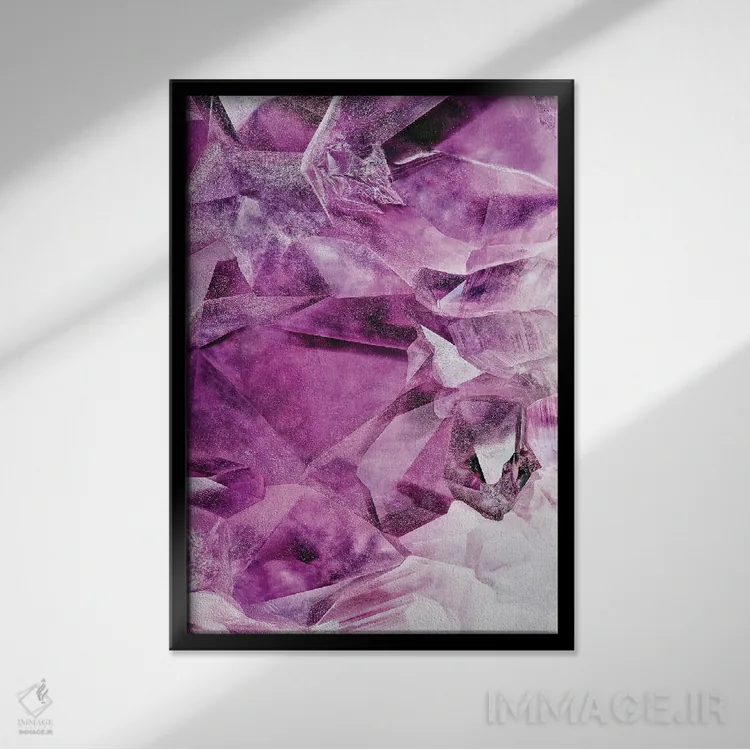 تابلو انتزاعی آمتیست اثر فلاور لاو چایلد - نمای قابدار مشکی