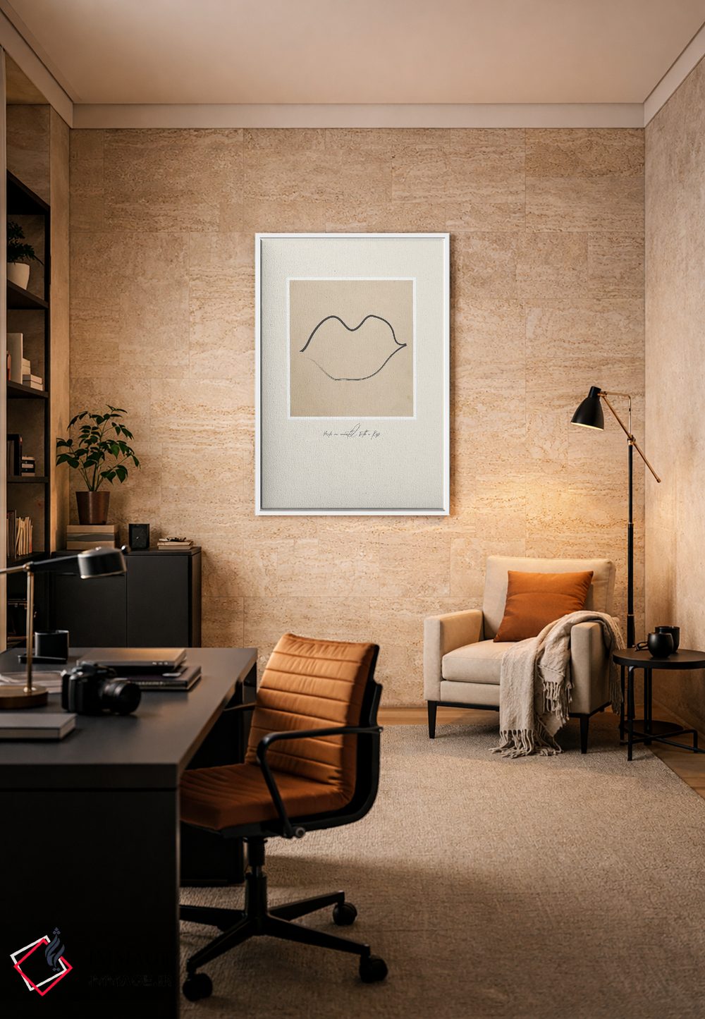 تابلو مینیمال بوسه جاودان اثر فلاور لاو چایلد - D5W