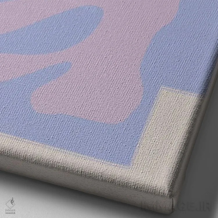 تابلو مینیمال اشکال بوسه اثر فلاور لاو چایلد - نمای نزدیک بافت بوم