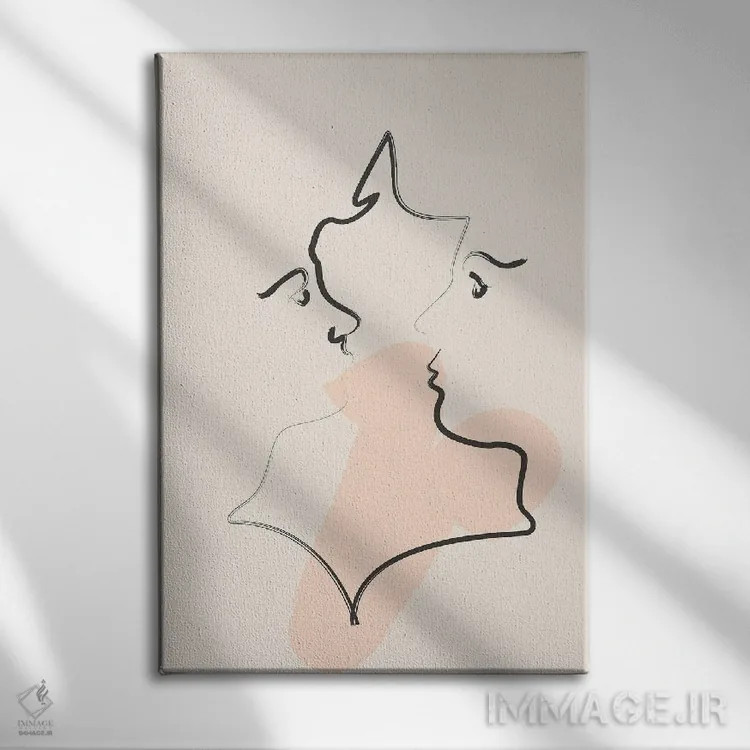 تابلو مینیمال بوسیدن اثر فلاور لاو چایلد - نمای روبهرو روی دیوار