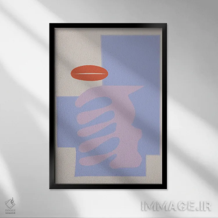 تابلو مینیمال اشکال بوسه اثر فلاور لاو چایلد - نمای قابدار مشکی