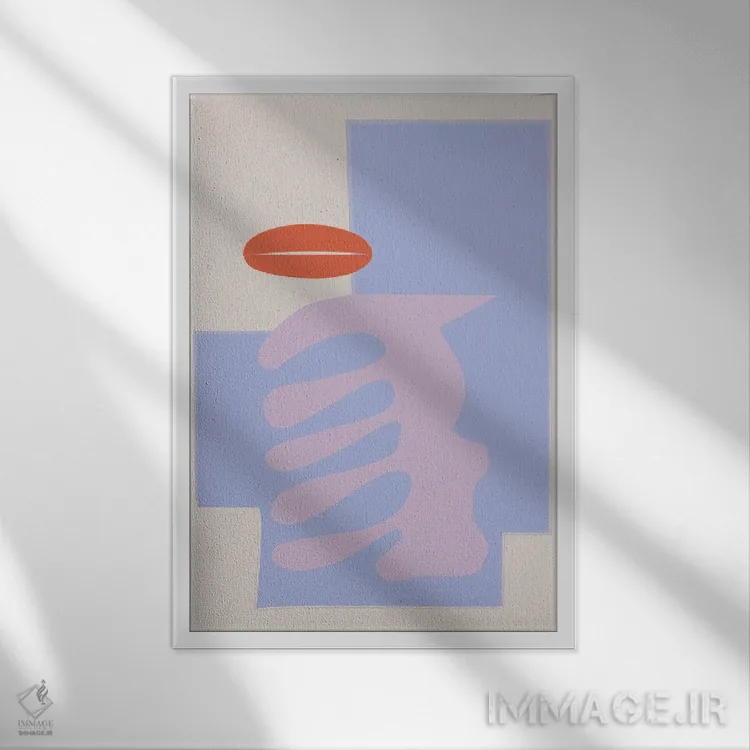 تابلو مینیمال اشکال بوسه اثر فلاور لاو چایلد - نمای قابدار سفید