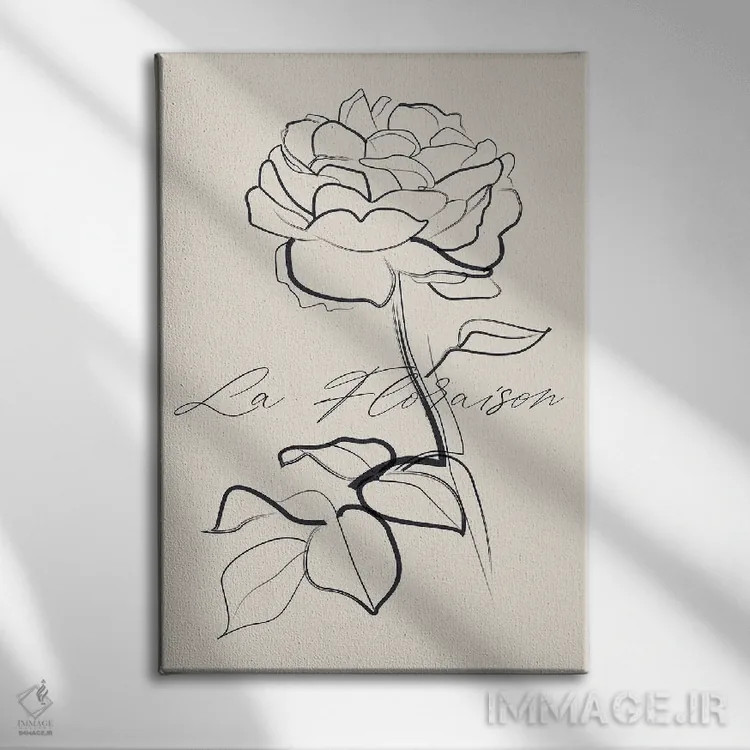 تابلو مینیمال شکوفه ها اثر فلاور لاو چایلد - نمای روبهرو روی دیوار