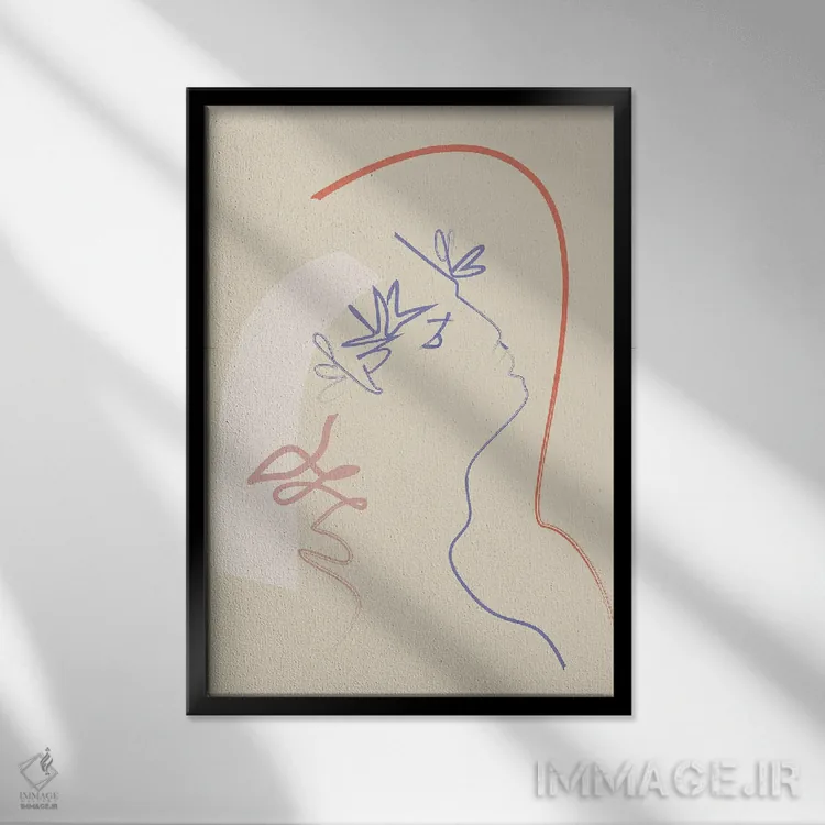 تابلو مینیمال بوسه هایی از بهشت اثر فلاور لاو چایلد - نمای قابدار مشکی