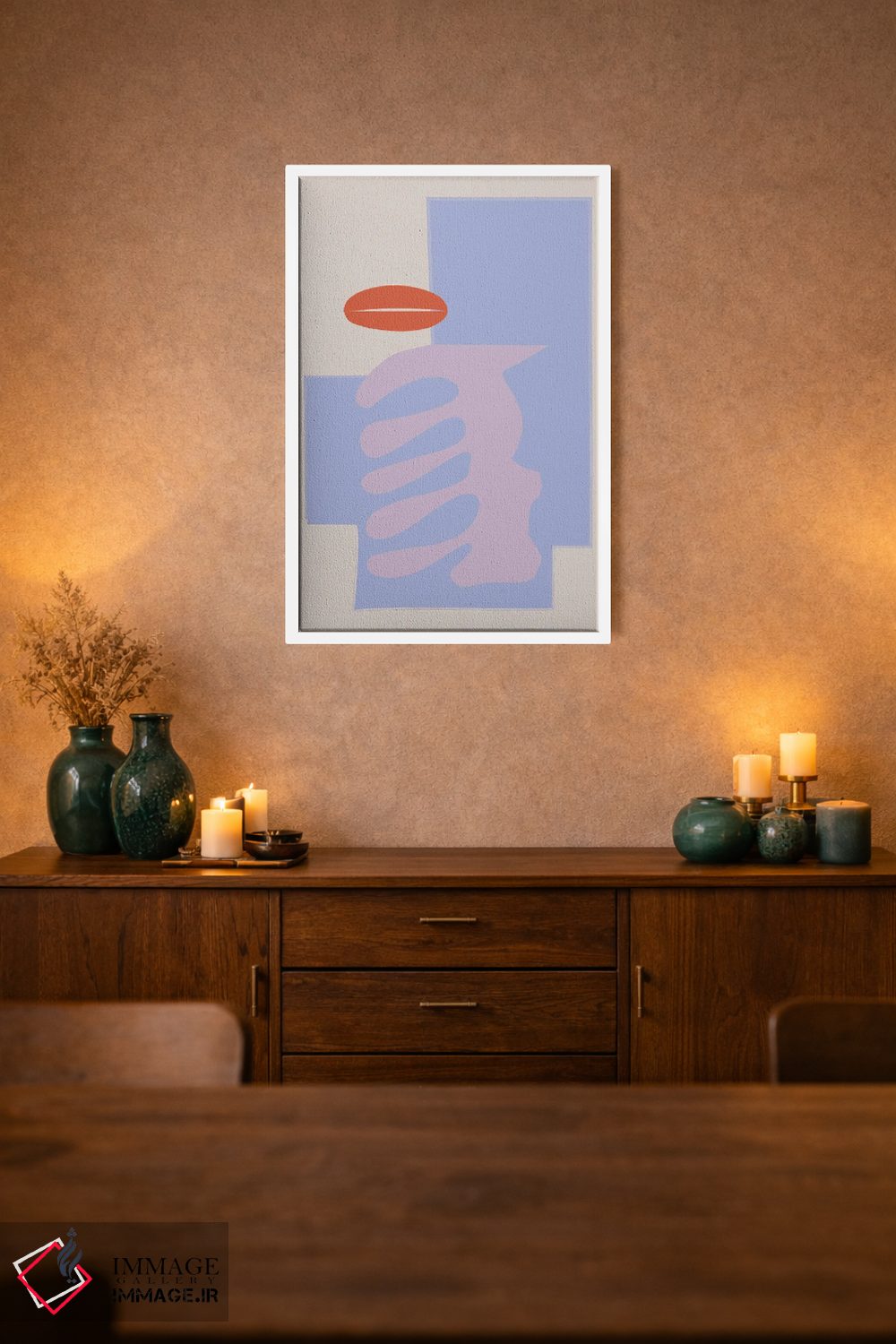 تابلو مینیمال اشکال بوسه اثر فلاور لاو چایلد - D1W