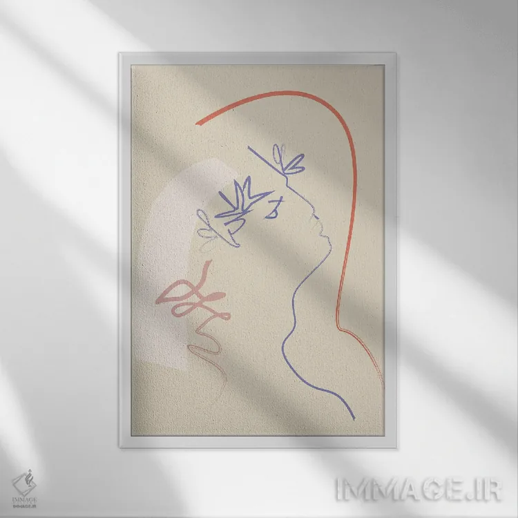 تابلو مینیمال بوسه هایی از بهشت اثر فلاور لاو چایلد - نمای قابدار سفید