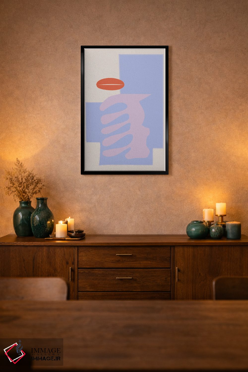 تابلو مینیمال اشکال بوسه اثر فلاور لاو چایلد - D2B