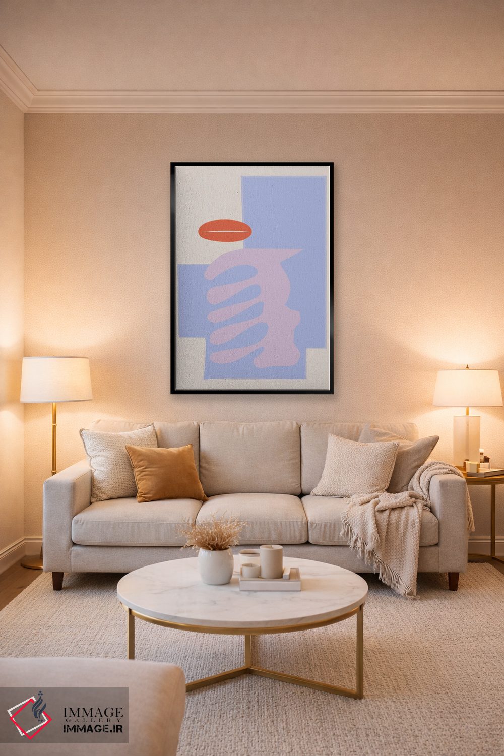 تابلو مینیمال اشکال بوسه اثر فلاور لاو چایلد - D5B