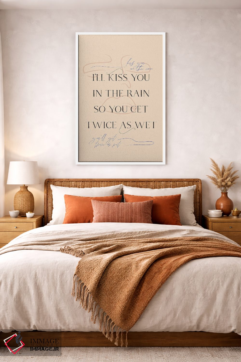 تابلو مینیمال تو را زیر باران می بوسم اثر فلاور لاو چایلد - D4W