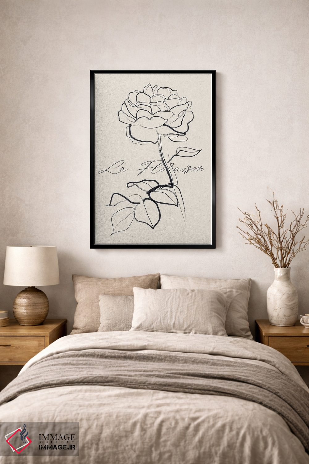 تابلو مینیمال شکوفه ها اثر فلاور لاو چایلد - D2B