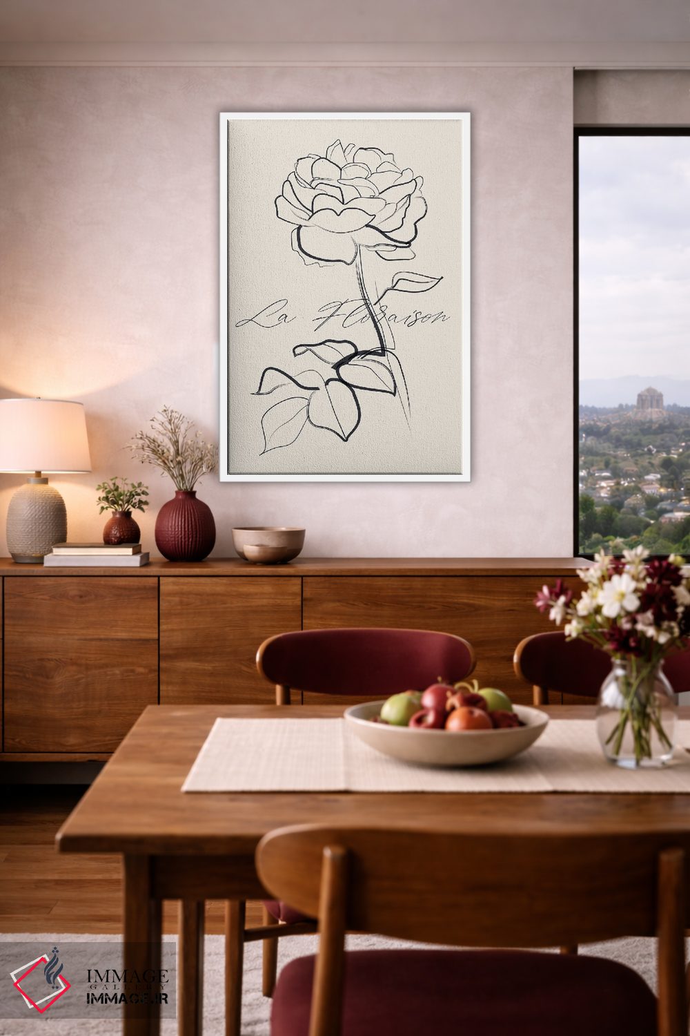 تابلو مینیمال شکوفه ها اثر فلاور لاو چایلد - D6W