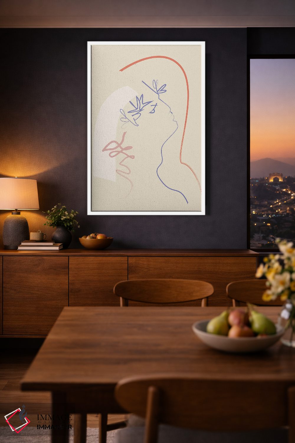 تابلو مینیمال بوسه هایی از بهشت اثر فلاور لاو چایلد - D5W