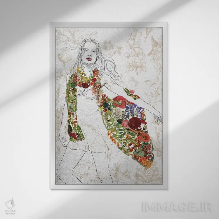 تابلو دکوراتیو هدیه جسورانه اثر فایو بای فایو کالکتیو - نمای قابدار سفید