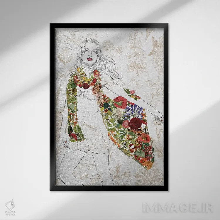تابلو دکوراتیو هدیه جسورانه اثر فایو بای فایو کالکتیو - نمای قابدار مشکی