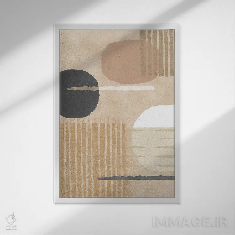 تابلو مینیمال کاسوری طبیعی ۴ اثر فلورا کوتا - نمای قابدار سفید