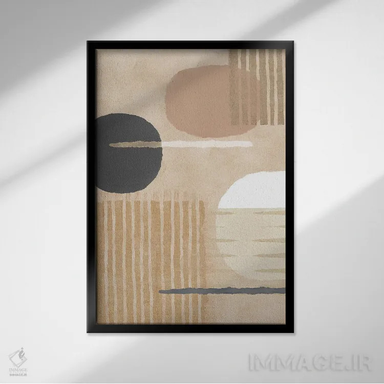 تابلو مینیمال کاسوری طبیعی ۴ اثر فلورا کوتا - نمای قابدار مشکی